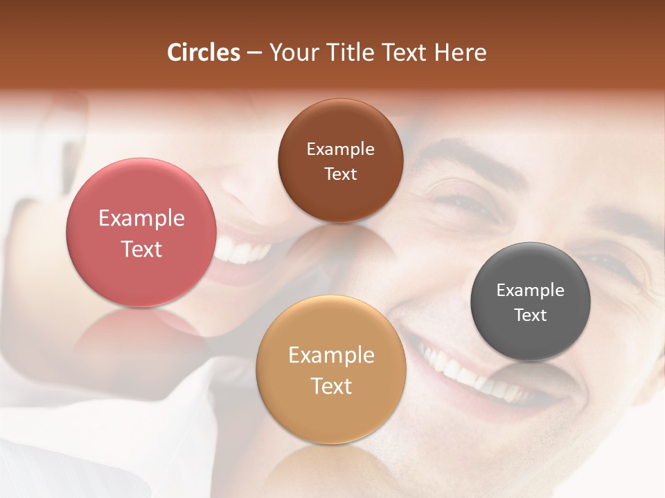 A Man And Woman Are Smiling For The Camera PowerPoint Template