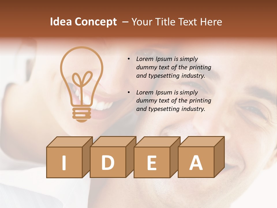 A Man And Woman Are Smiling For The Camera PowerPoint Template