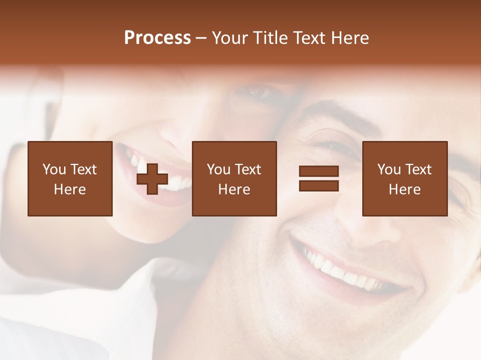 A Man And Woman Are Smiling For The Camera PowerPoint Template
