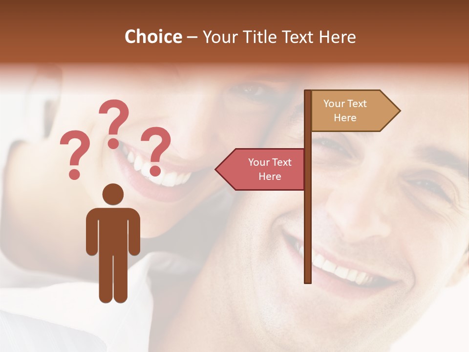 A Man And Woman Are Smiling For The Camera PowerPoint Template