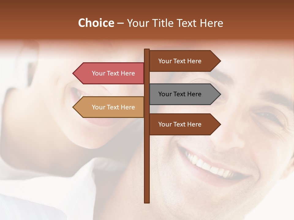 A Man And Woman Are Smiling For The Camera PowerPoint Template