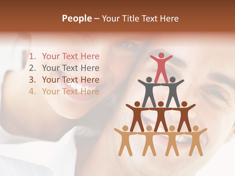 A Man And Woman Are Smiling For The Camera PowerPoint Template