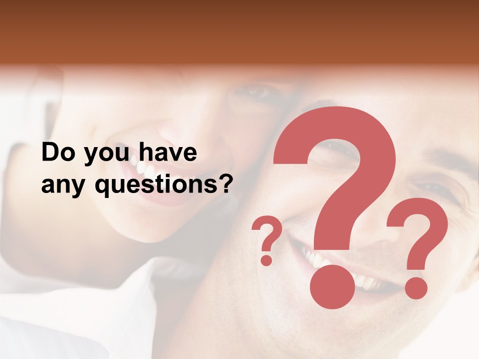 A Man And Woman Are Smiling For The Camera PowerPoint Template