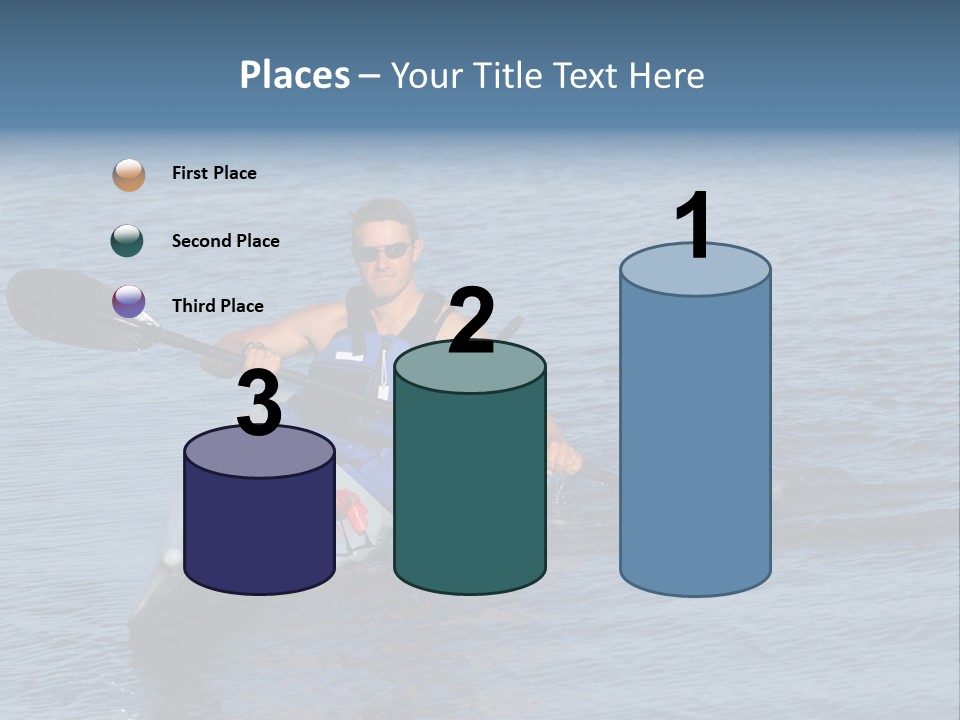 A Man Is Paddling A Kayak In The Water PowerPoint Template