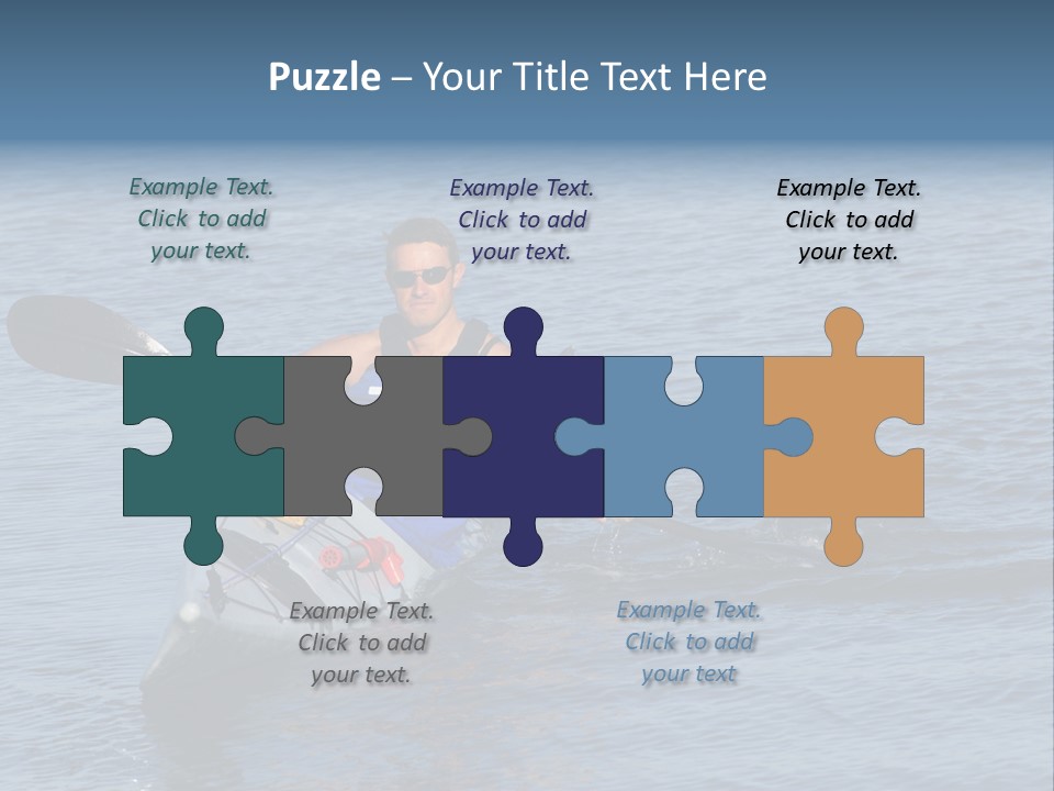 A Man Is Paddling A Kayak In The Water PowerPoint Template