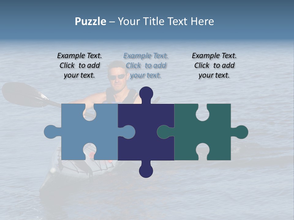A Man Is Paddling A Kayak In The Water PowerPoint Template