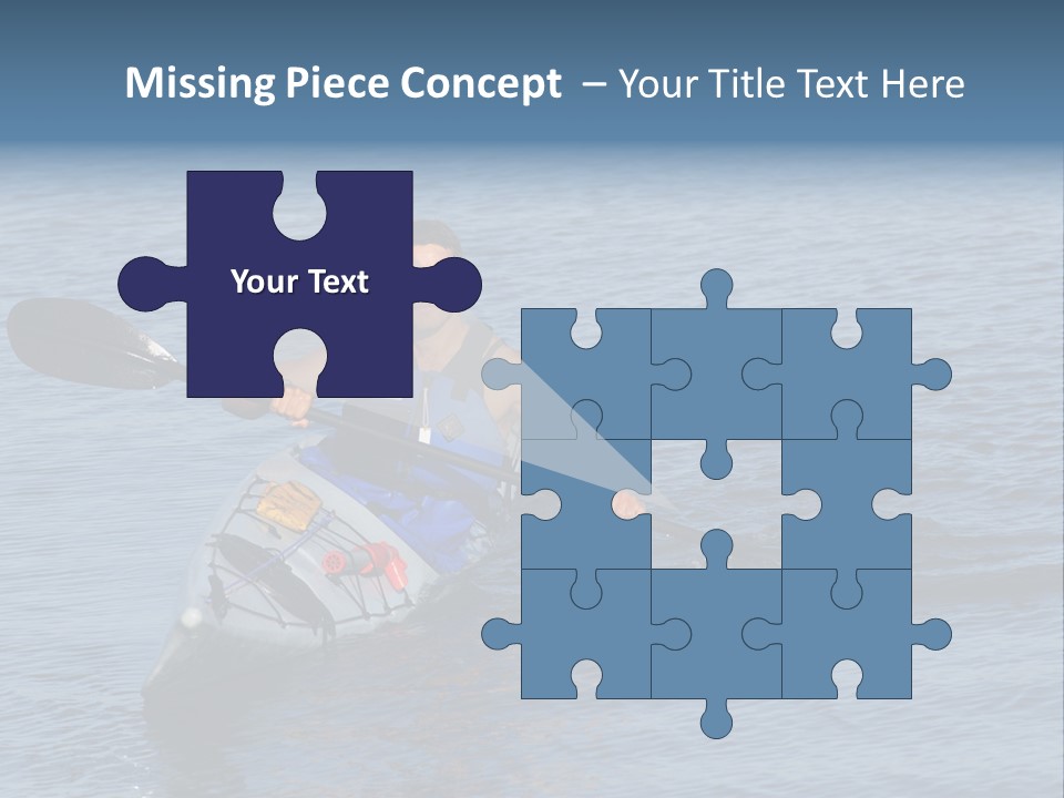 A Man Is Paddling A Kayak In The Water PowerPoint Template