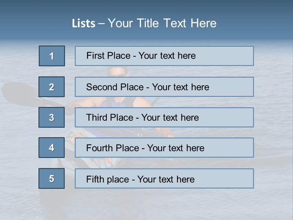 A Man Is Paddling A Kayak In The Water PowerPoint Template
