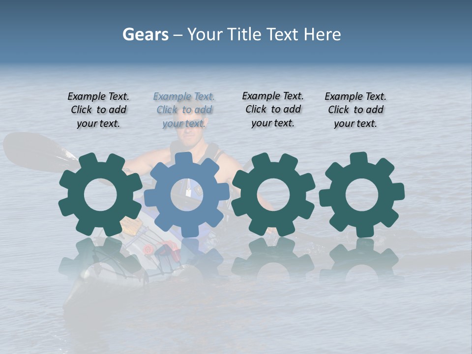 A Man Is Paddling A Kayak In The Water PowerPoint Template