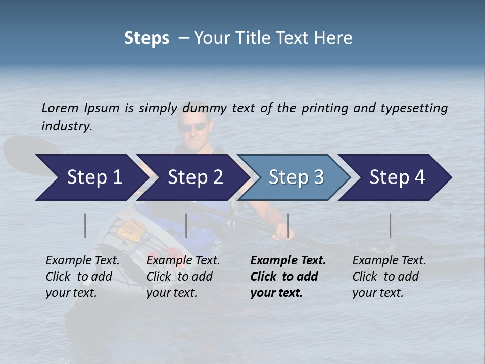 A Man Is Paddling A Kayak In The Water PowerPoint Template