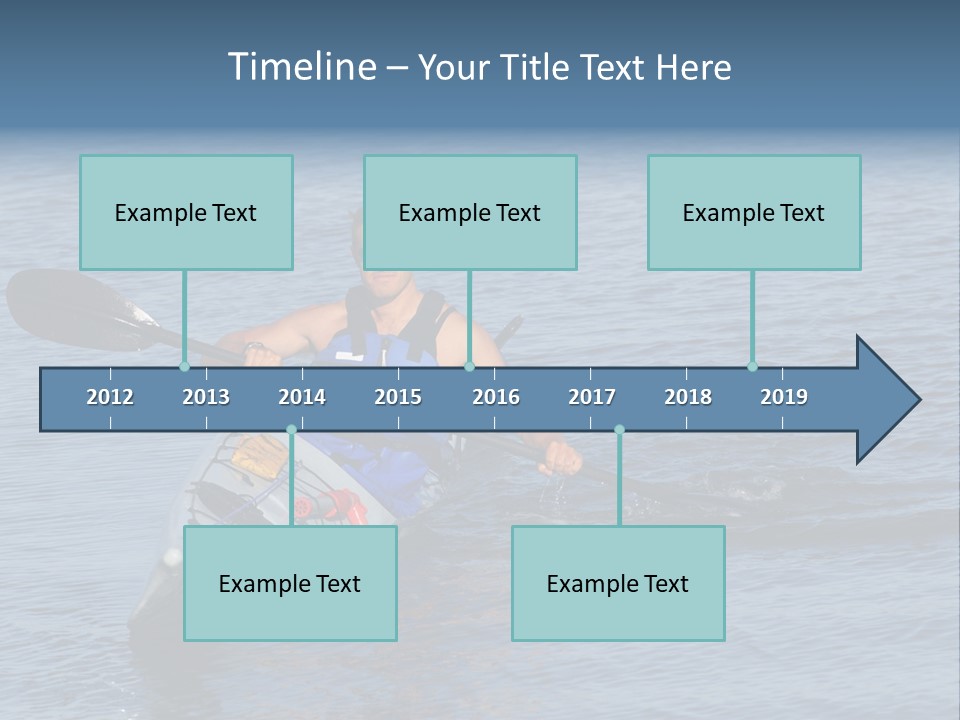 A Man Is Paddling A Kayak In The Water PowerPoint Template