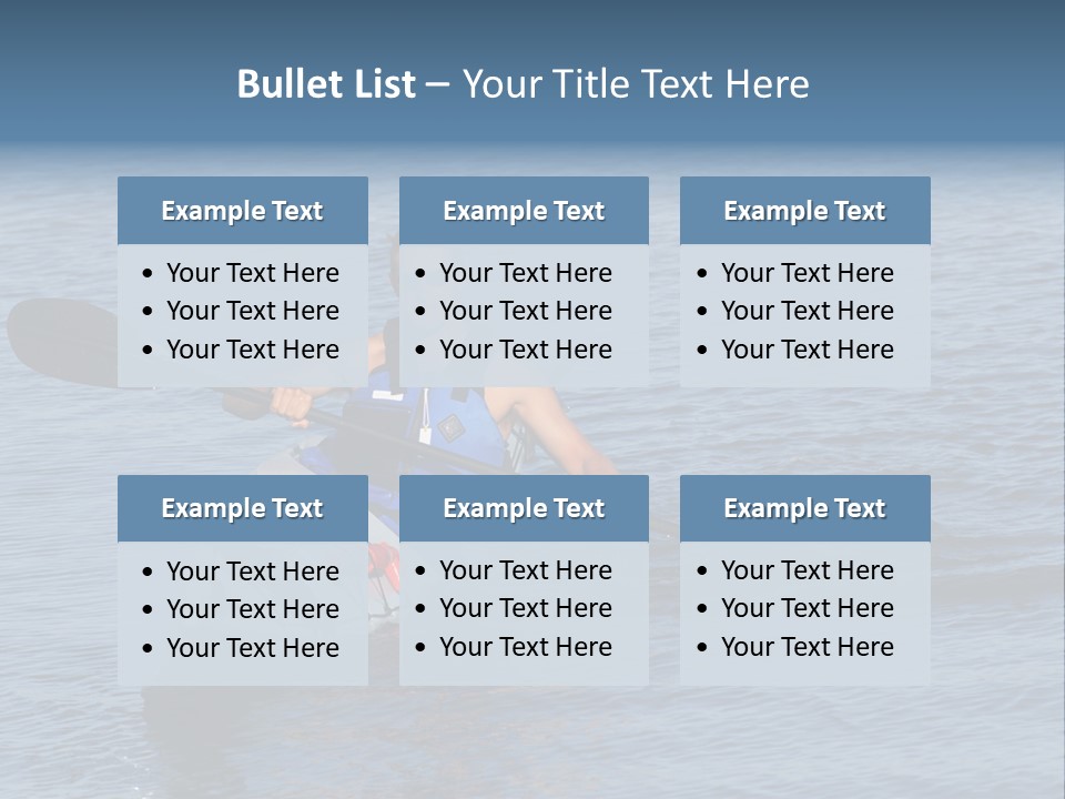A Man Is Paddling A Kayak In The Water PowerPoint Template