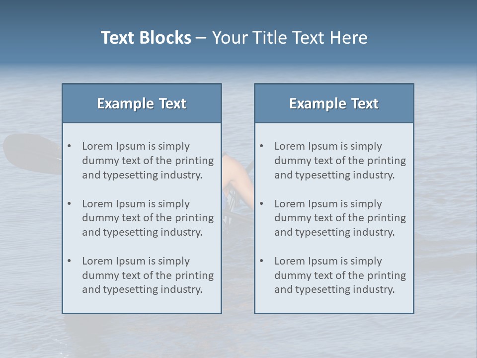 A Man Is Paddling A Kayak In The Water PowerPoint Template