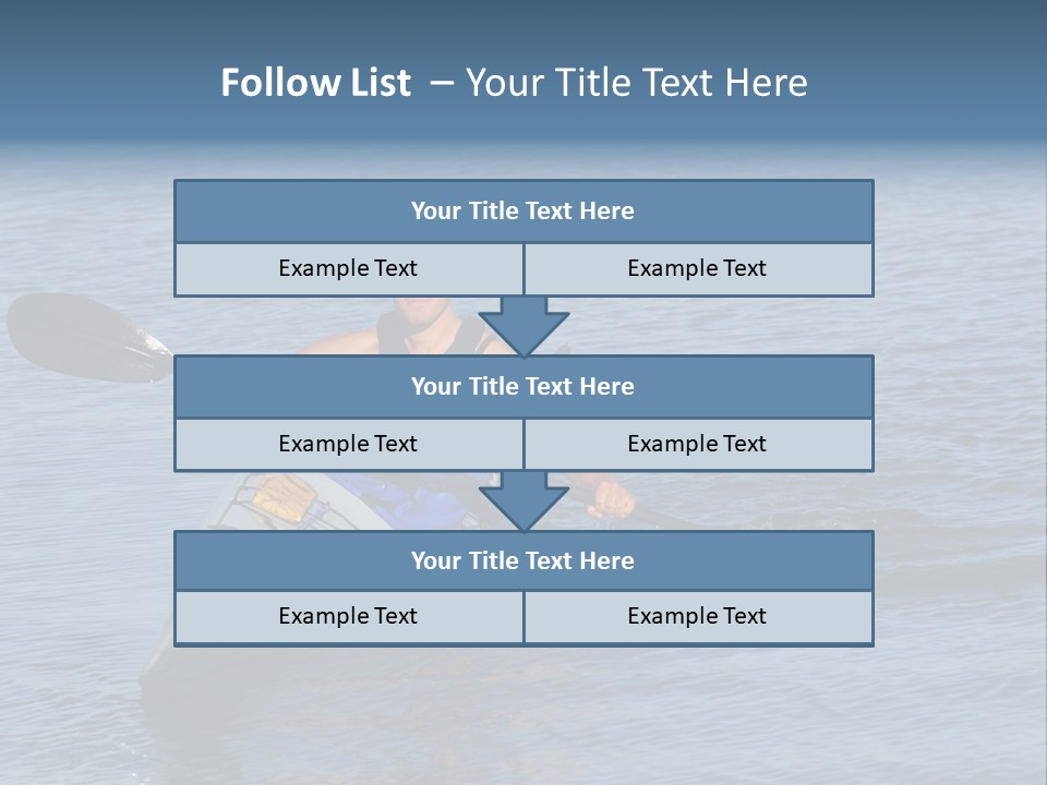 A Man Is Paddling A Kayak In The Water PowerPoint Template