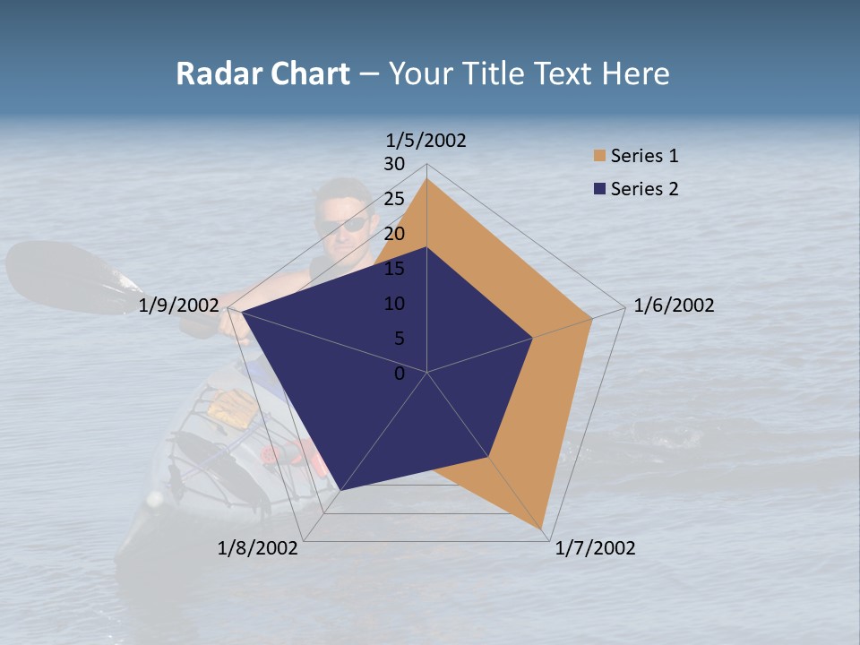 A Man Is Paddling A Kayak In The Water PowerPoint Template