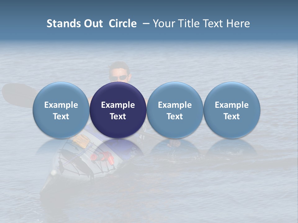 A Man Is Paddling A Kayak In The Water PowerPoint Template