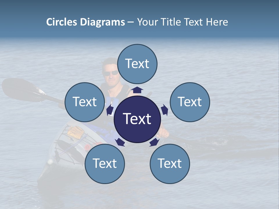A Man Is Paddling A Kayak In The Water PowerPoint Template