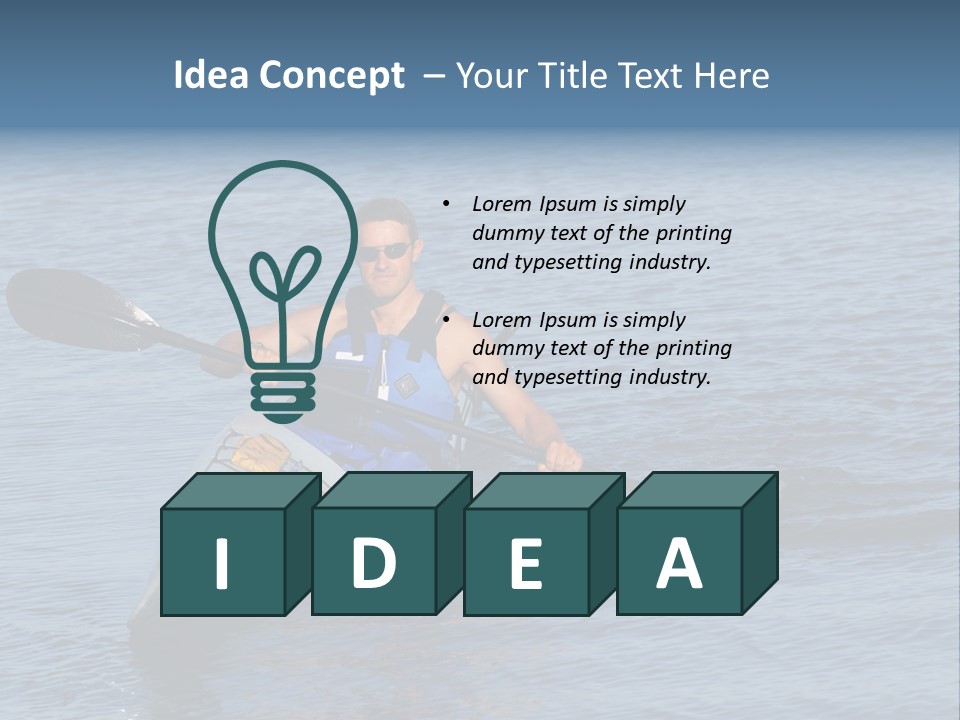 A Man Is Paddling A Kayak In The Water PowerPoint Template
