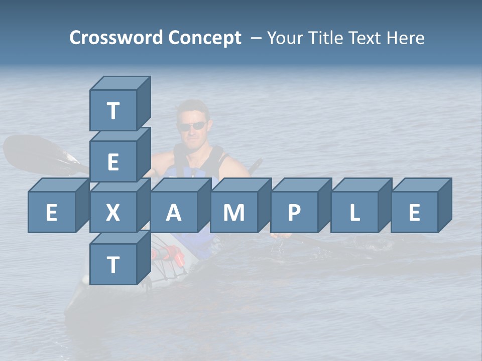 A Man Is Paddling A Kayak In The Water PowerPoint Template
