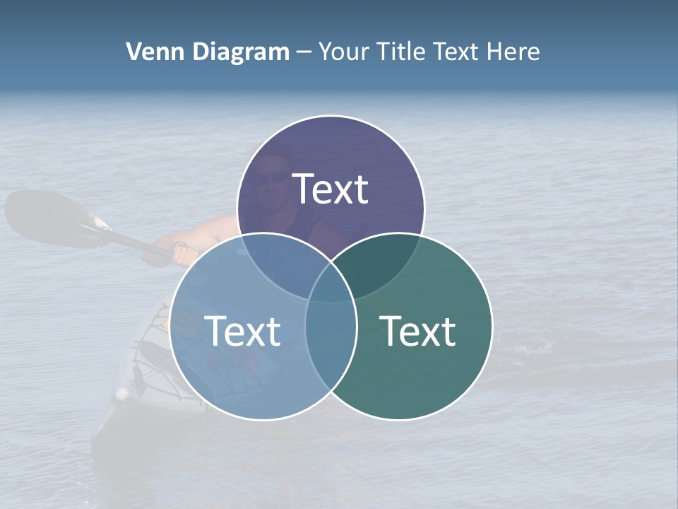 A Man Is Paddling A Kayak In The Water PowerPoint Template