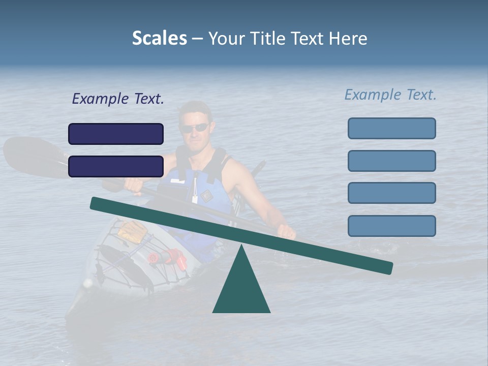 A Man Is Paddling A Kayak In The Water PowerPoint Template