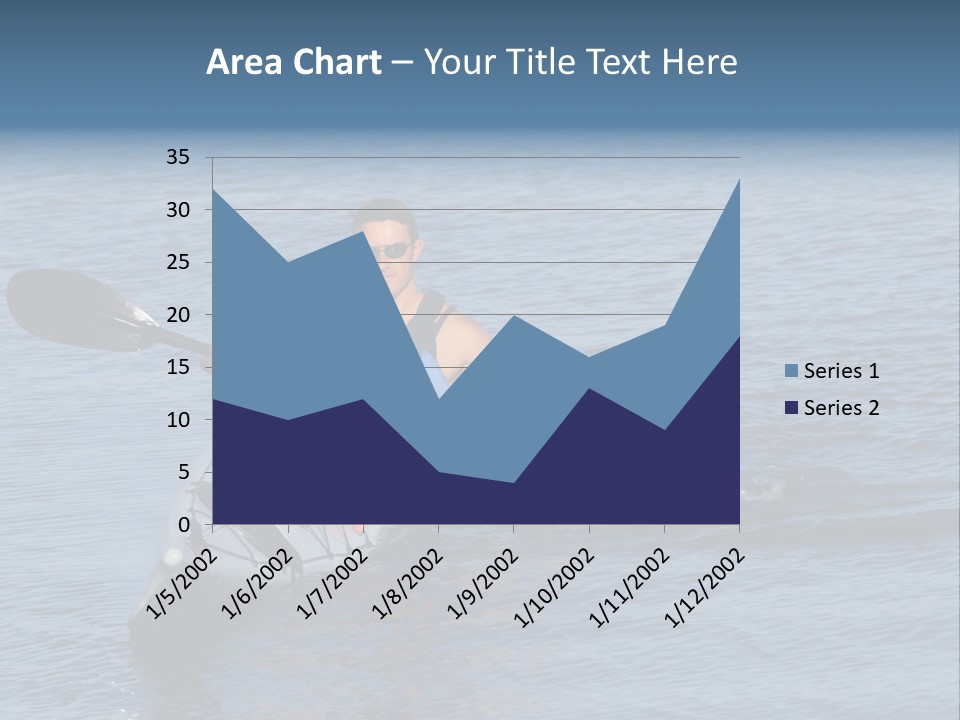A Man Is Paddling A Kayak In The Water PowerPoint Template