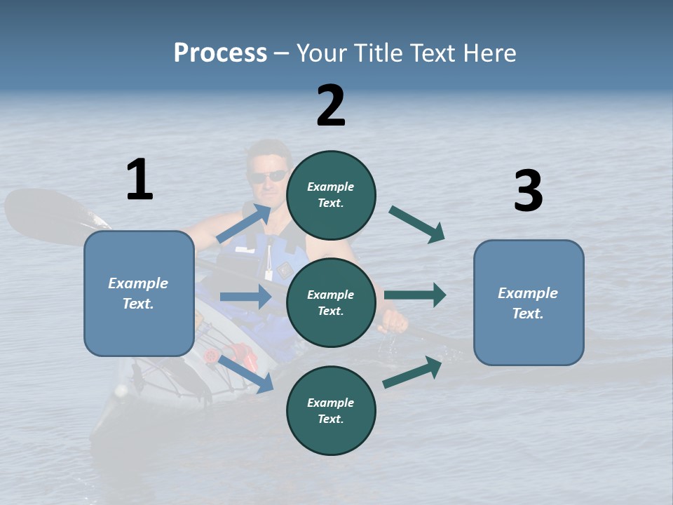 A Man Is Paddling A Kayak In The Water PowerPoint Template