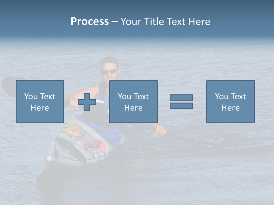 A Man Is Paddling A Kayak In The Water PowerPoint Template