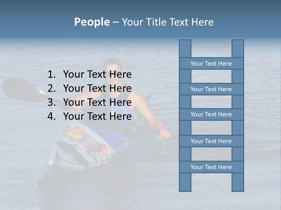 A Man Is Paddling A Kayak In The Water PowerPoint Template