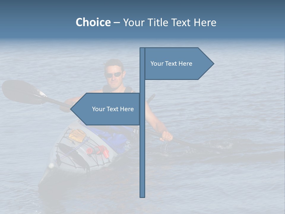 A Man Is Paddling A Kayak In The Water PowerPoint Template
