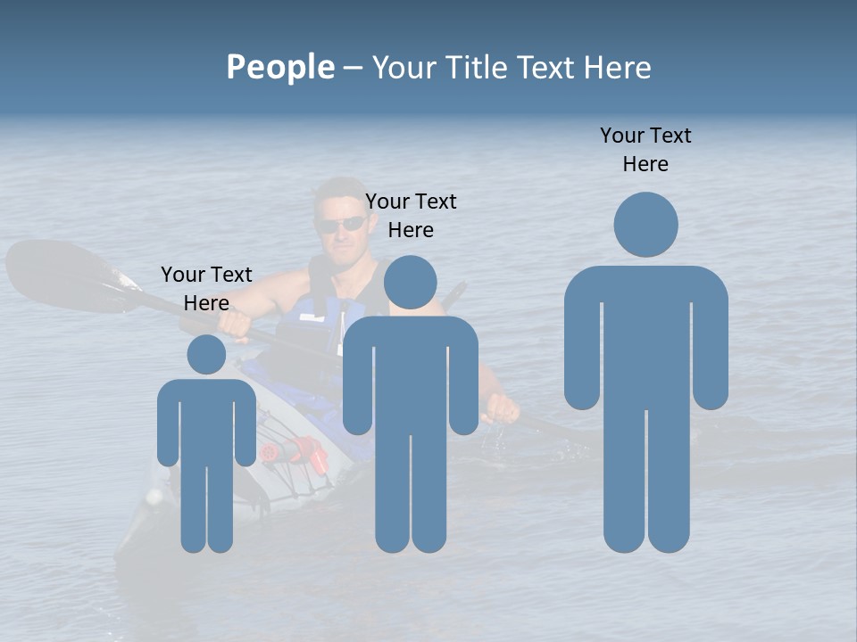 A Man Is Paddling A Kayak In The Water PowerPoint Template