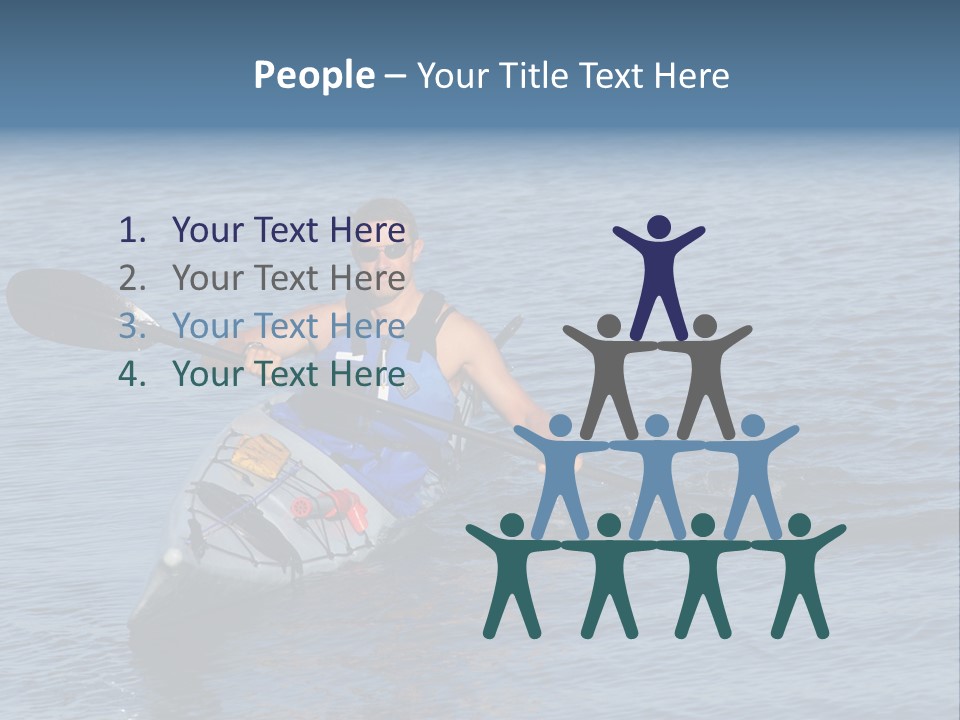 A Man Is Paddling A Kayak In The Water PowerPoint Template