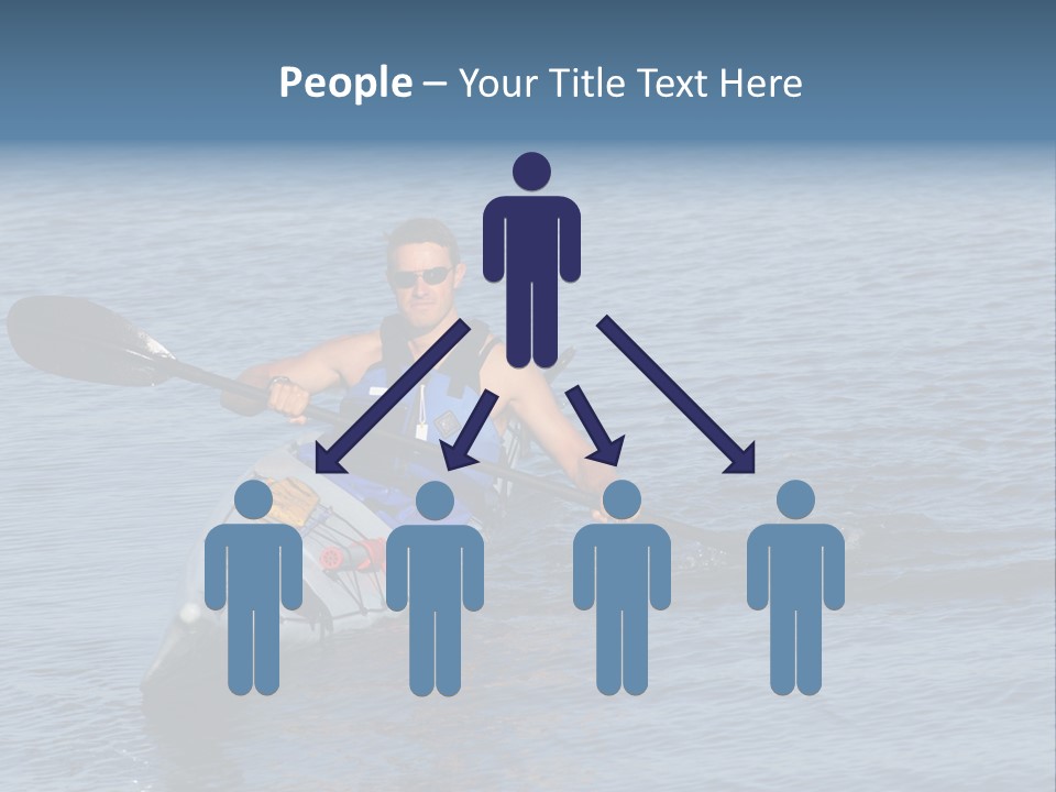A Man Is Paddling A Kayak In The Water PowerPoint Template
