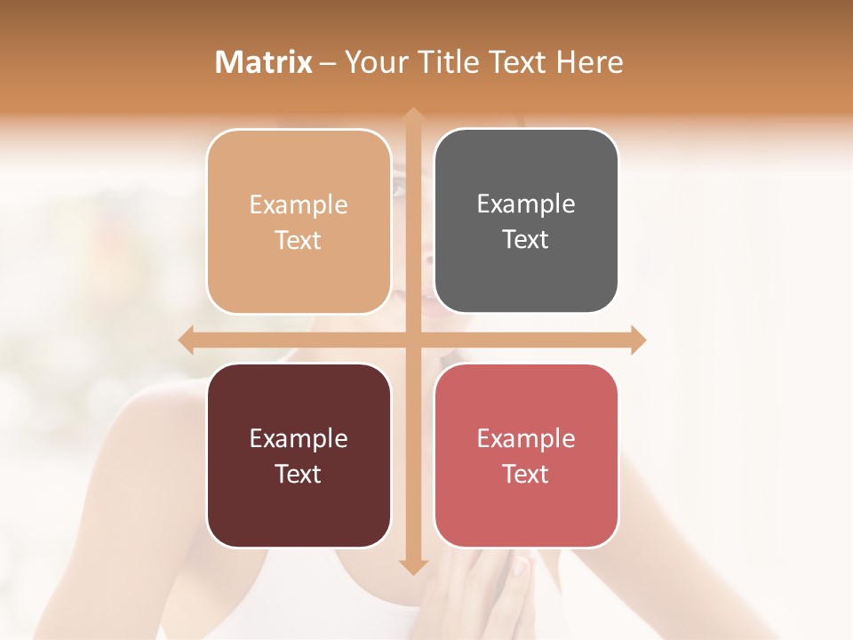 A Woman In A White Tank Top Holding Her Hands Together PowerPoint Template