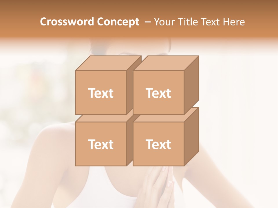 A Woman In A White Tank Top Holding Her Hands Together PowerPoint Template