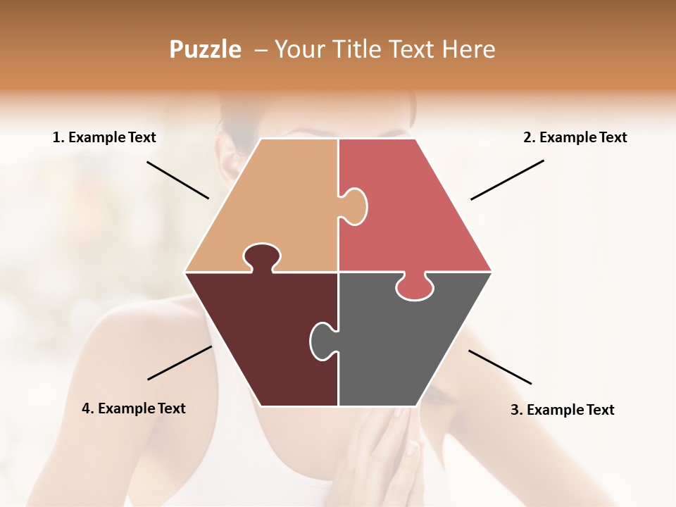 A Woman In A White Tank Top Holding Her Hands Together PowerPoint Template