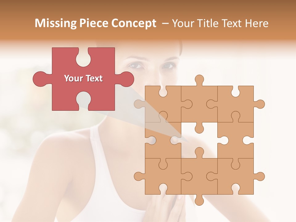 A Woman In A White Tank Top Holding Her Hands Together PowerPoint Template