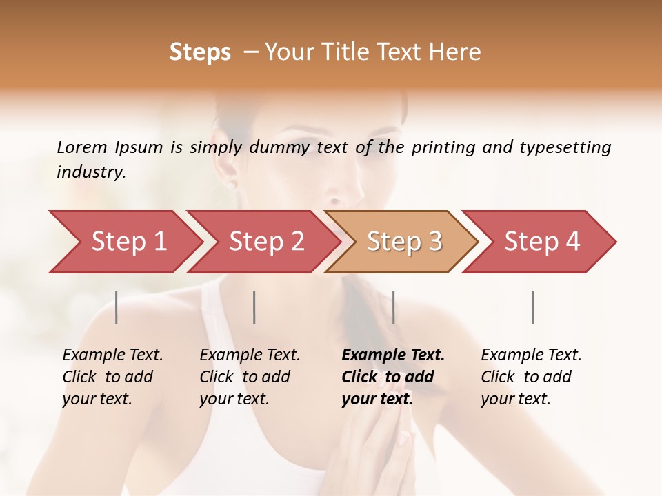 A Woman In A White Tank Top Holding Her Hands Together PowerPoint Template