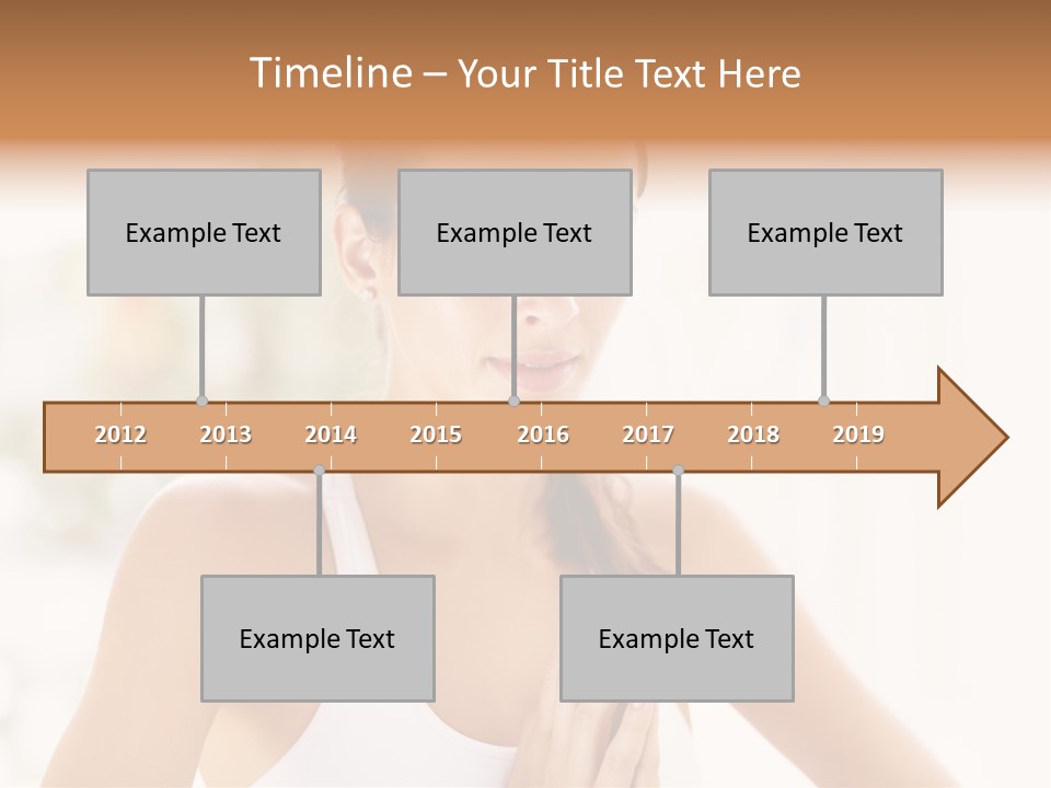 A Woman In A White Tank Top Holding Her Hands Together PowerPoint Template