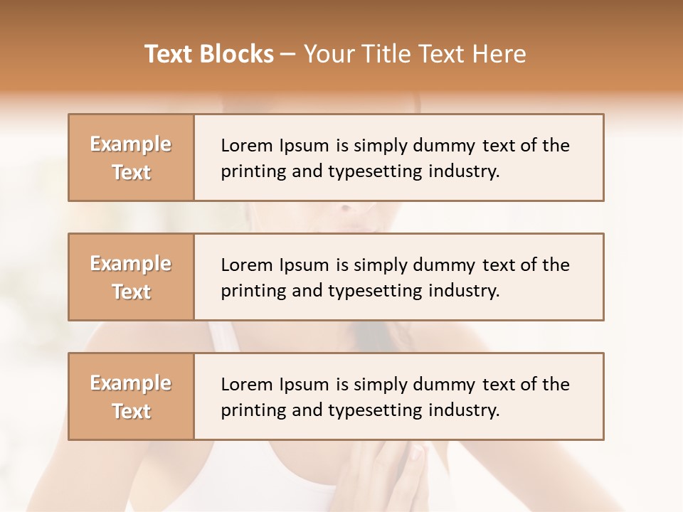 A Woman In A White Tank Top Holding Her Hands Together PowerPoint Template