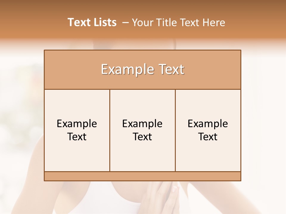 A Woman In A White Tank Top Holding Her Hands Together PowerPoint Template