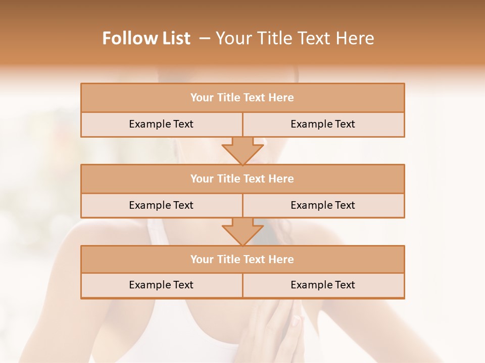 A Woman In A White Tank Top Holding Her Hands Together PowerPoint Template