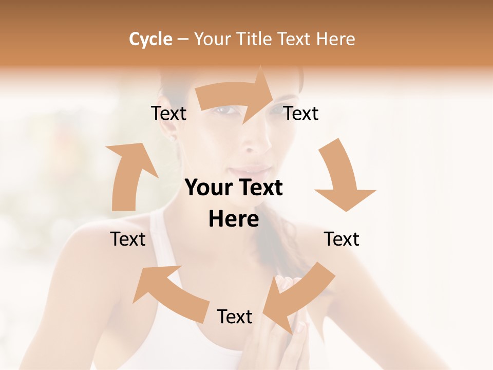 A Woman In A White Tank Top Holding Her Hands Together PowerPoint Template