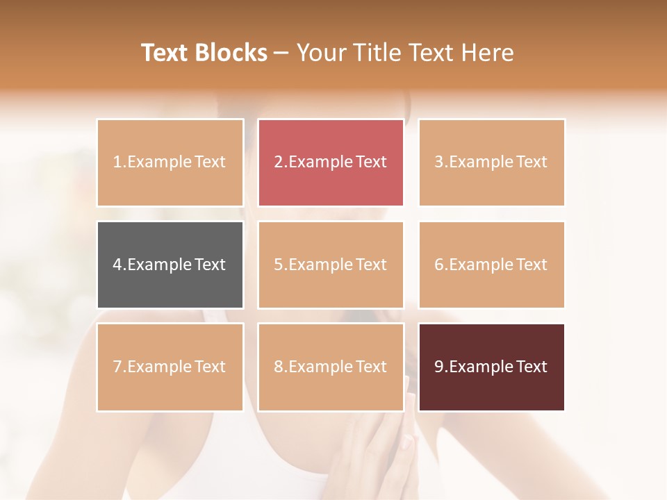 A Woman In A White Tank Top Holding Her Hands Together PowerPoint Template