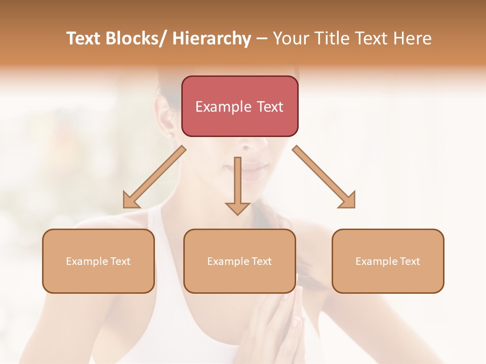 A Woman In A White Tank Top Holding Her Hands Together PowerPoint Template