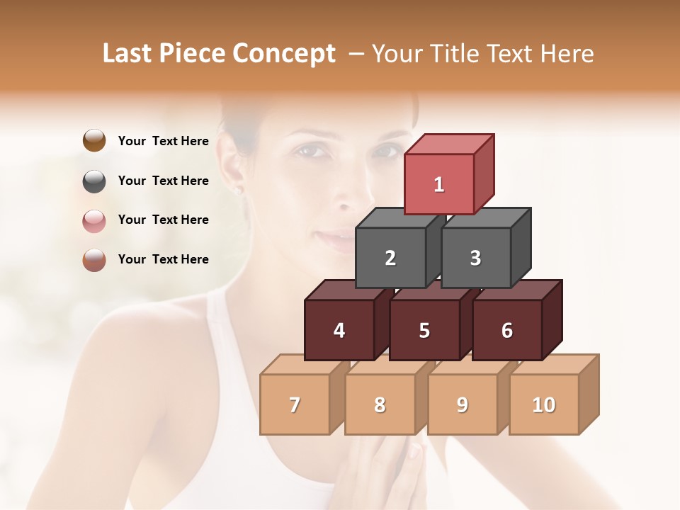 A Woman In A White Tank Top Holding Her Hands Together PowerPoint Template