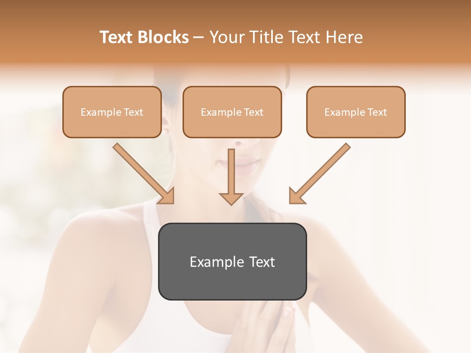 A Woman In A White Tank Top Holding Her Hands Together PowerPoint Template