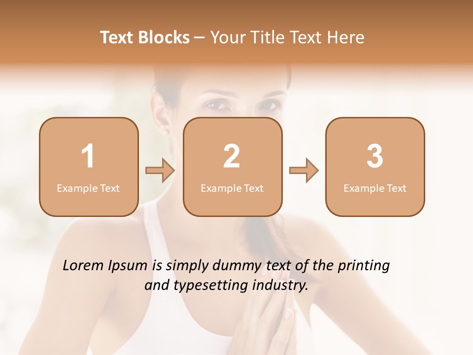 A Woman In A White Tank Top Holding Her Hands Together PowerPoint Template