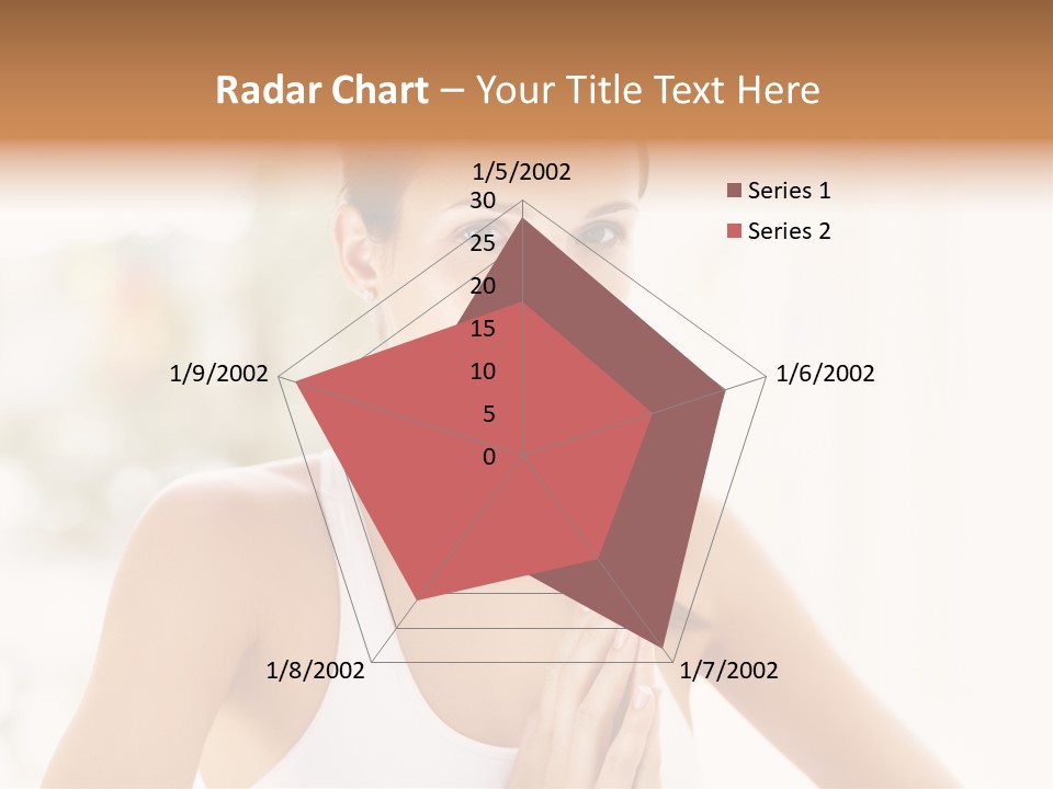 A Woman In A White Tank Top Holding Her Hands Together PowerPoint Template