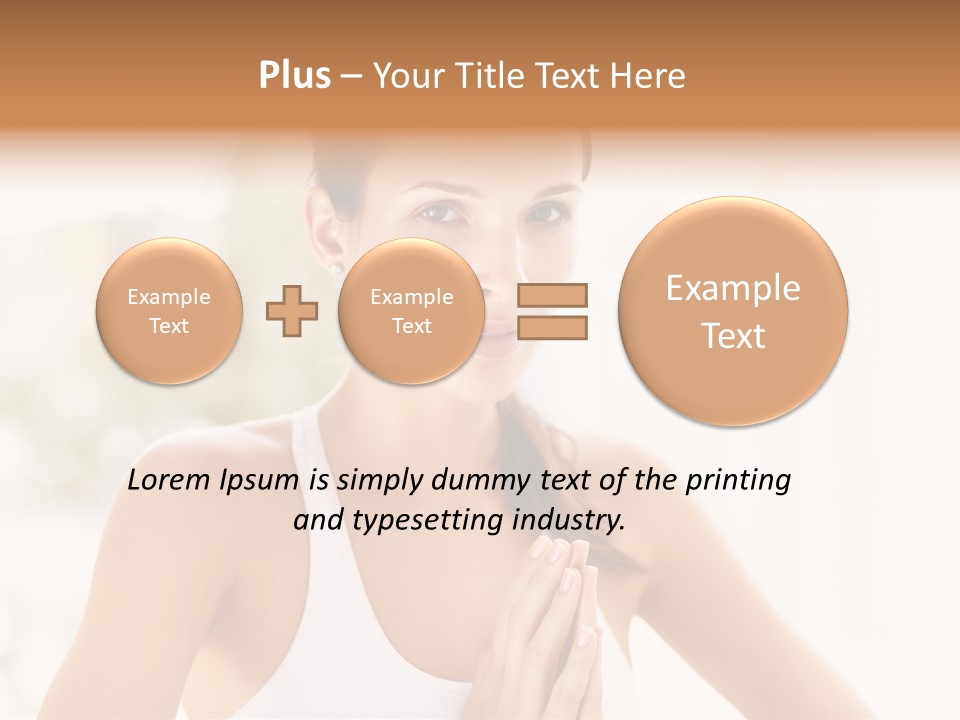 A Woman In A White Tank Top Holding Her Hands Together PowerPoint Template